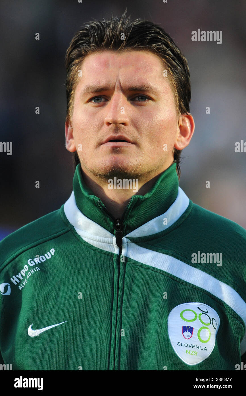 Football - coupe du monde de la FIFA 2010 - partie qualifiante - Groupe trois - Irlande du Nord / Slovénie - Windsor Park. Andraz Kirm, Slovénie Banque D'Images