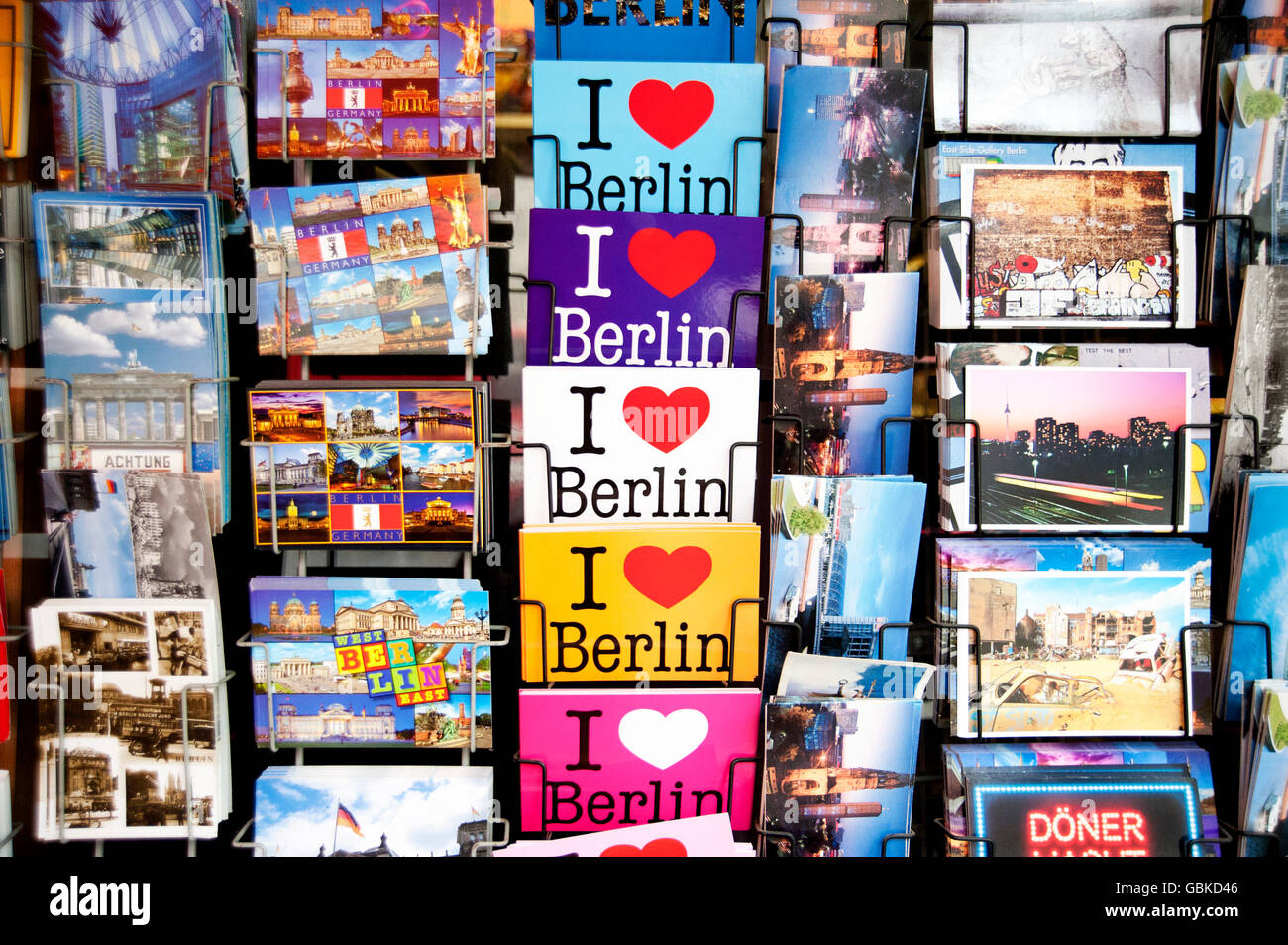 Cartes postales avec des motifs de Berlin, Berlin Banque D'Images