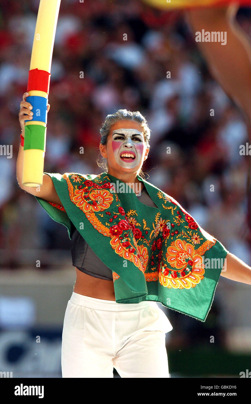 Football - Championnat d'Europe de l'UEFA 2004 - finale - Portugal / Grèce.Une vue générale de la cérémonie de clôture Banque D'Images