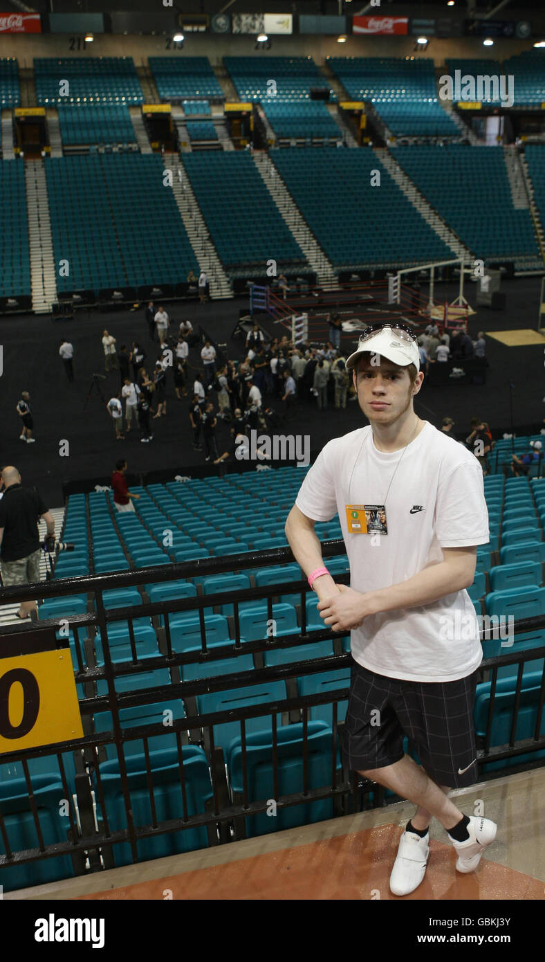 Joe Murray, boxeur de Manchester, lors d'une séance d'entraînement au MGM Grand, Hotel and Casino de Las Vegas, États-Unis. Banque D'Images