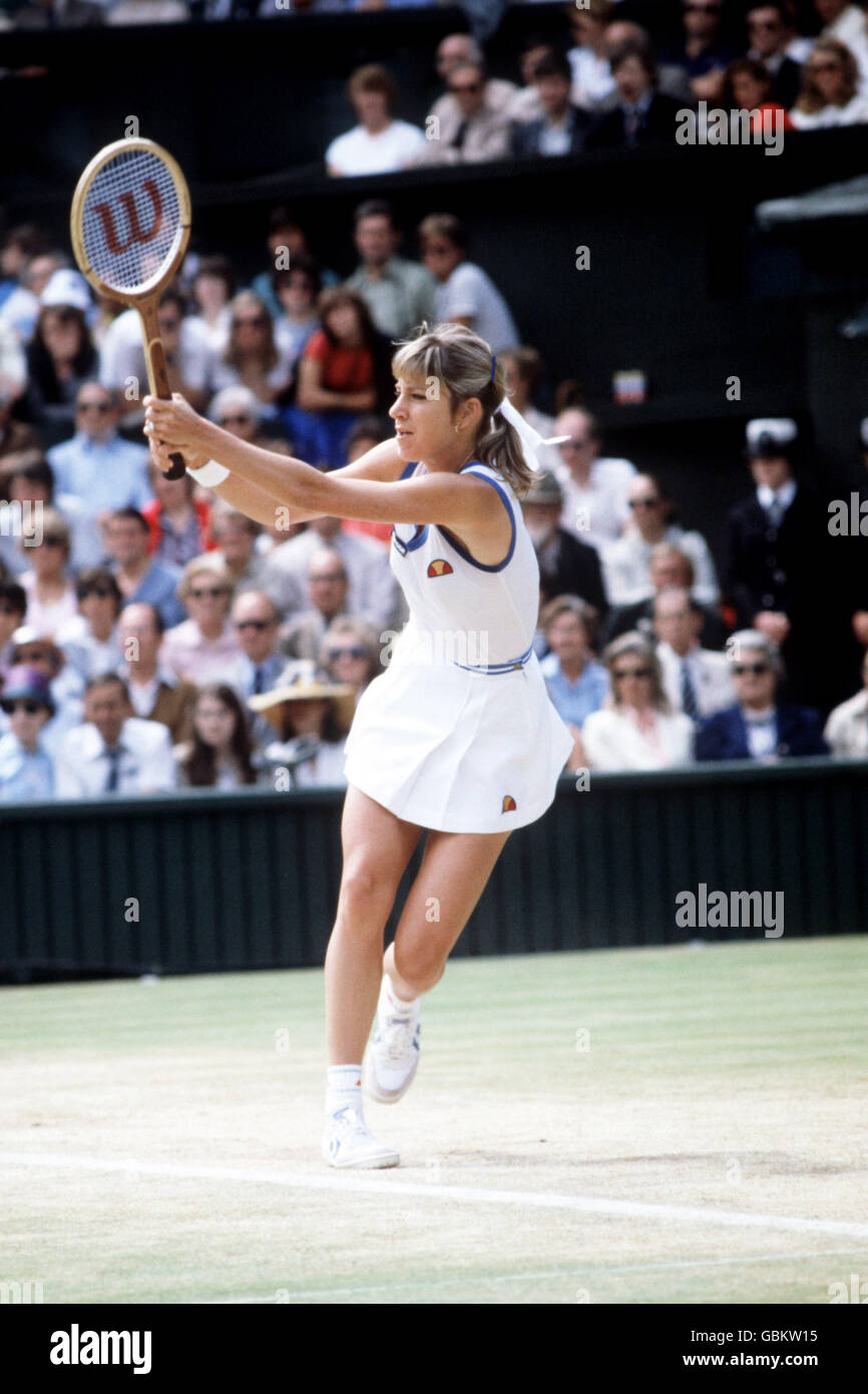 Tennis - Wimbledon - Simple dames - Final - Martina Navratilova v Chris Evert Lloyd Banque D'Images