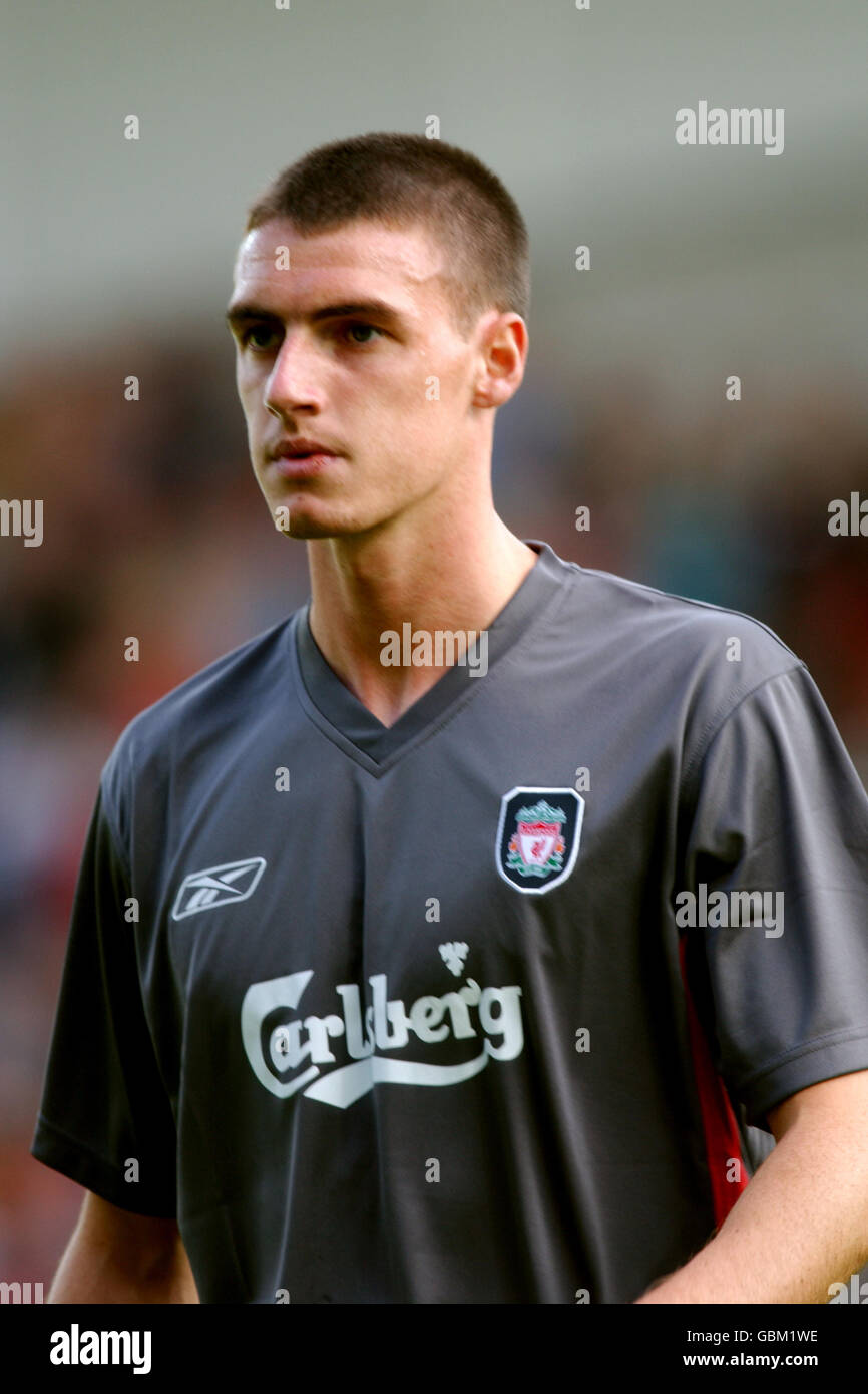 Football - amical - Wrexham / Liverpool.Anthony le Tallec de Liverpool pendant l'échauffement avant le match Banque D'Images