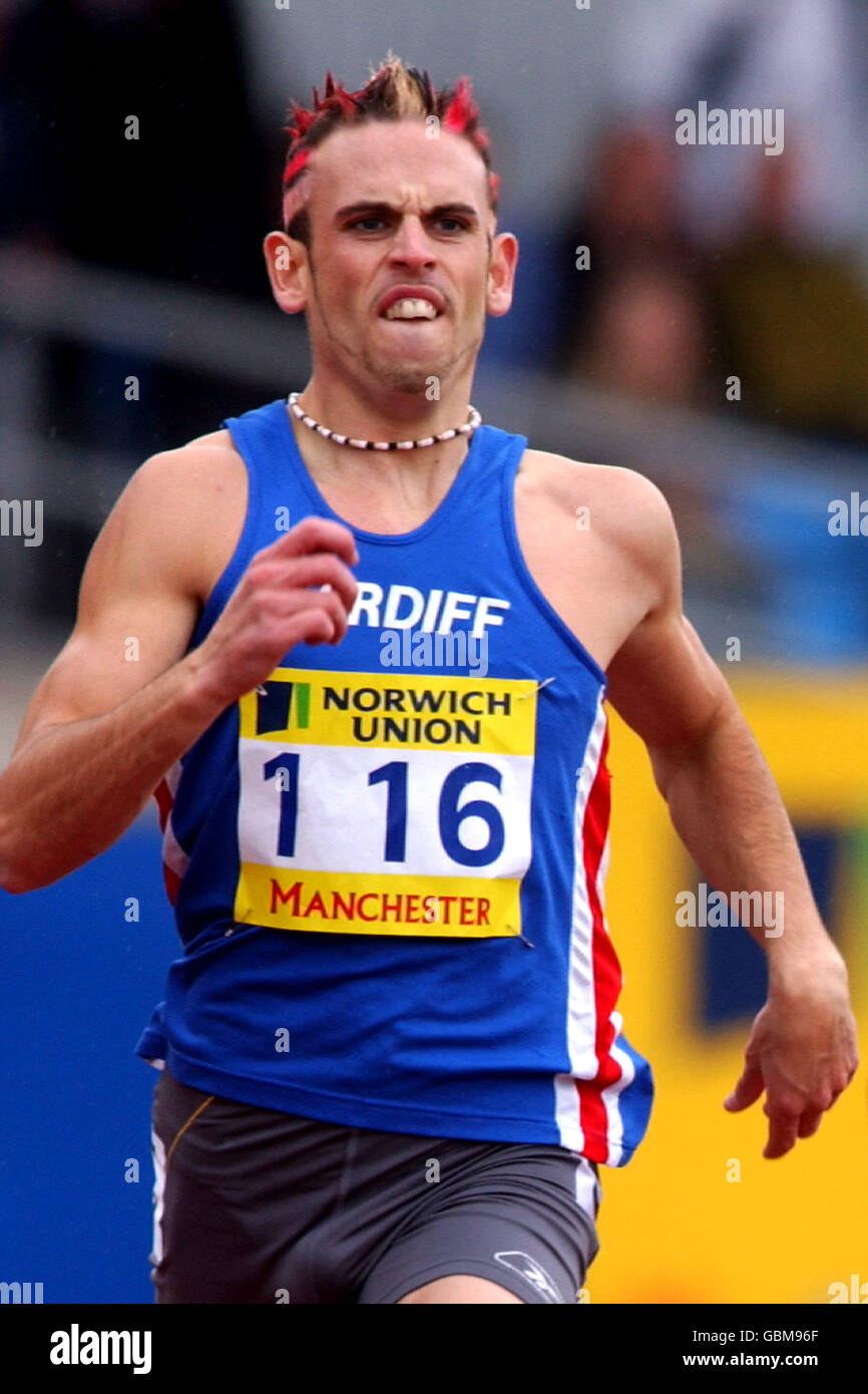 Athlétisme - les épreuves olympiques et les championnats AAA de l'Union de Norwich - hommes 400 m - semi-finale.Matt Elias en action Banque D'Images