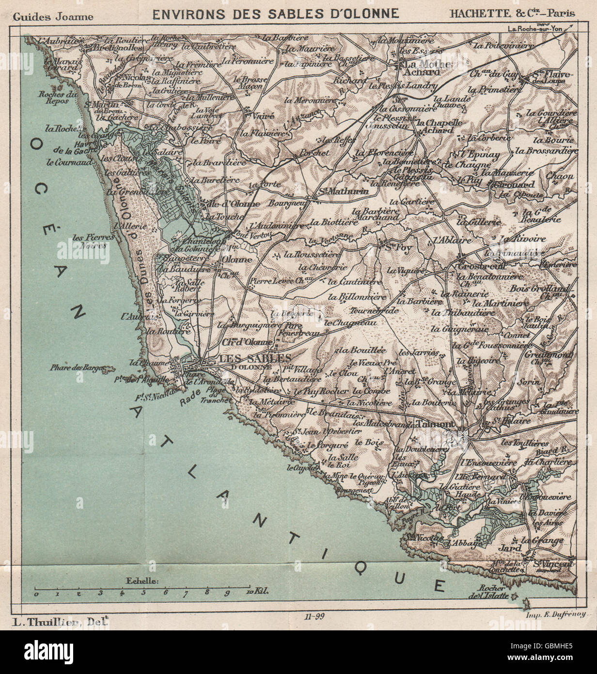 SABLES D'OLONNE ET SES ENVIRONS. Côte de Lumière. Carte plan carte