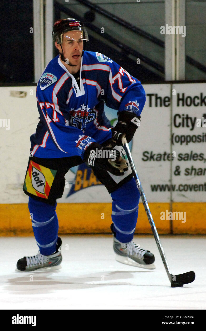 Corey Neilson de Nottingham, représentant les All Stars du Sud lors du match des All Star de l'Elite League au Coventry Skydome, Coventry Banque D'Images Corey Neilson de Nottingham, représentant les All Stars du Sud lors du match des All Star de l'Elite League au Coventry Skydome, Coventry Banque D'Images