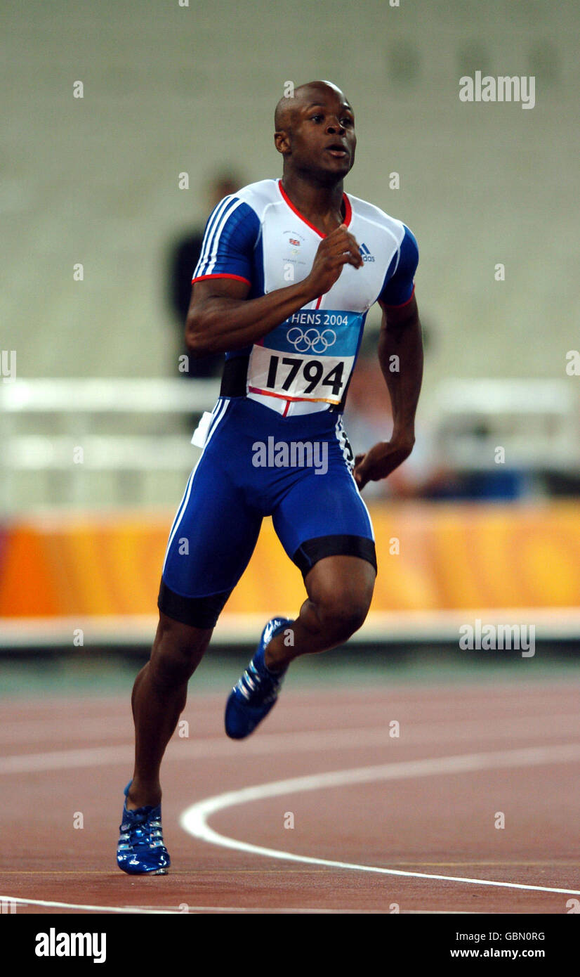 Daniel Caines en Grande-Bretagne dans son action dans sa chaleur de 400m Banque D'Images