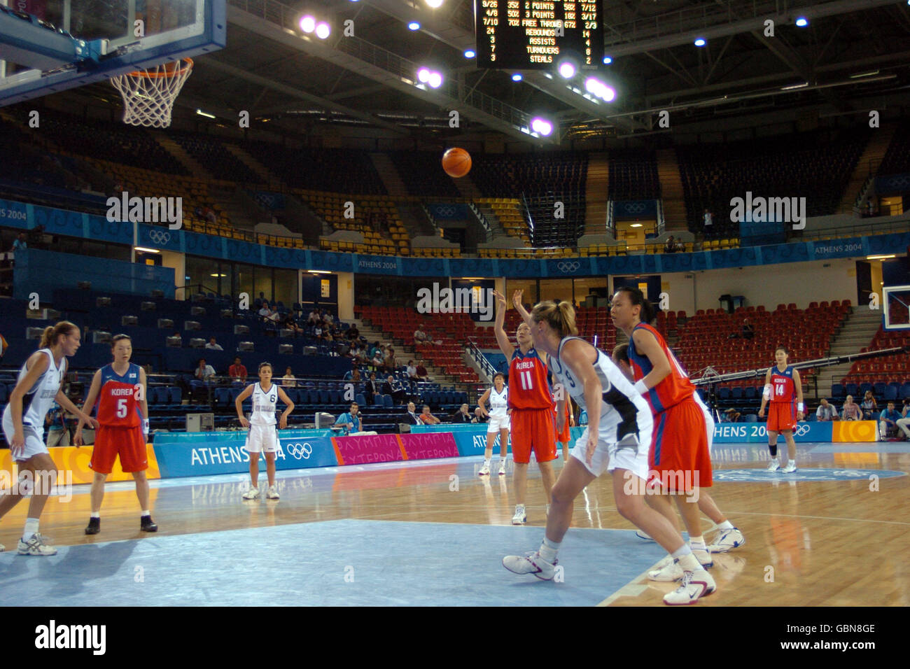 Basket-ball - Jeux Olympiques d'Athènes 2004 - Les préliminaires - Groupe B - Nouvelle-Zélande v République de Corée Banque D'Images