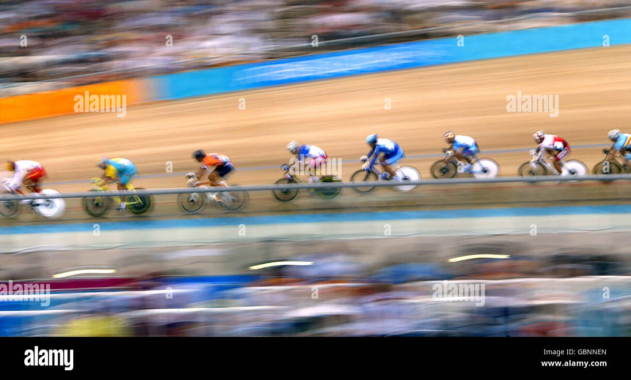 Cyclisme - Jeux Olympiques d'Athènes 2004 - course de points hommes - finale. Action générale de la course Banque D'Images