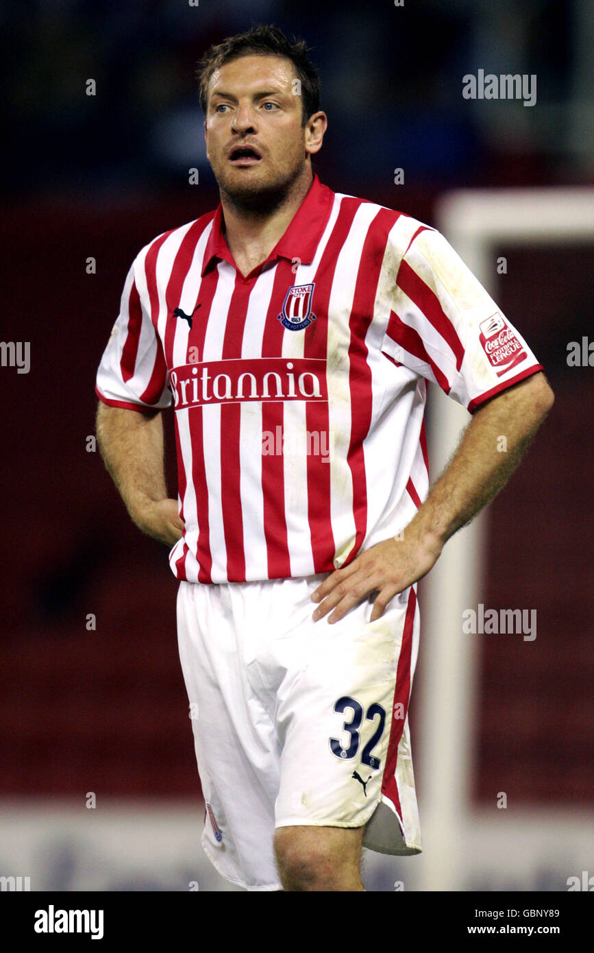 Football - Championnat de la ligue de football Coca-Cola - Stoke City et Derby County. Gerry Taggart, Stoke City Banque D'Images