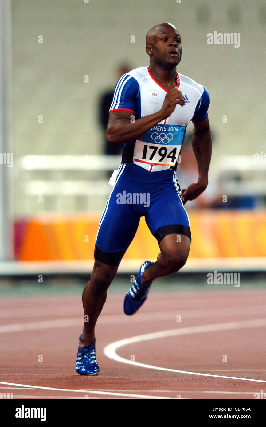 Athlétisme - Jeux Olympiques d'Athènes 2004 - hommes 400m - première ronde - chaleur quatre. Daniel Caines, en Grande-Bretagne, en action Banque D'Images