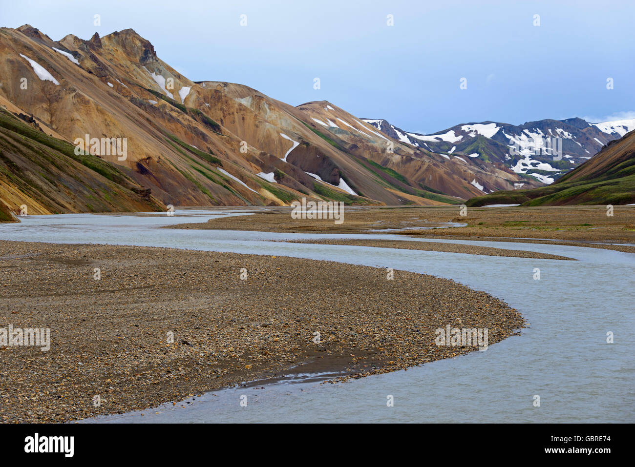 Landmannalaugar, rivière Jokugilskvisl, parc national de Fjallabak, Islande / Jökugilskvisl Banque D'Images