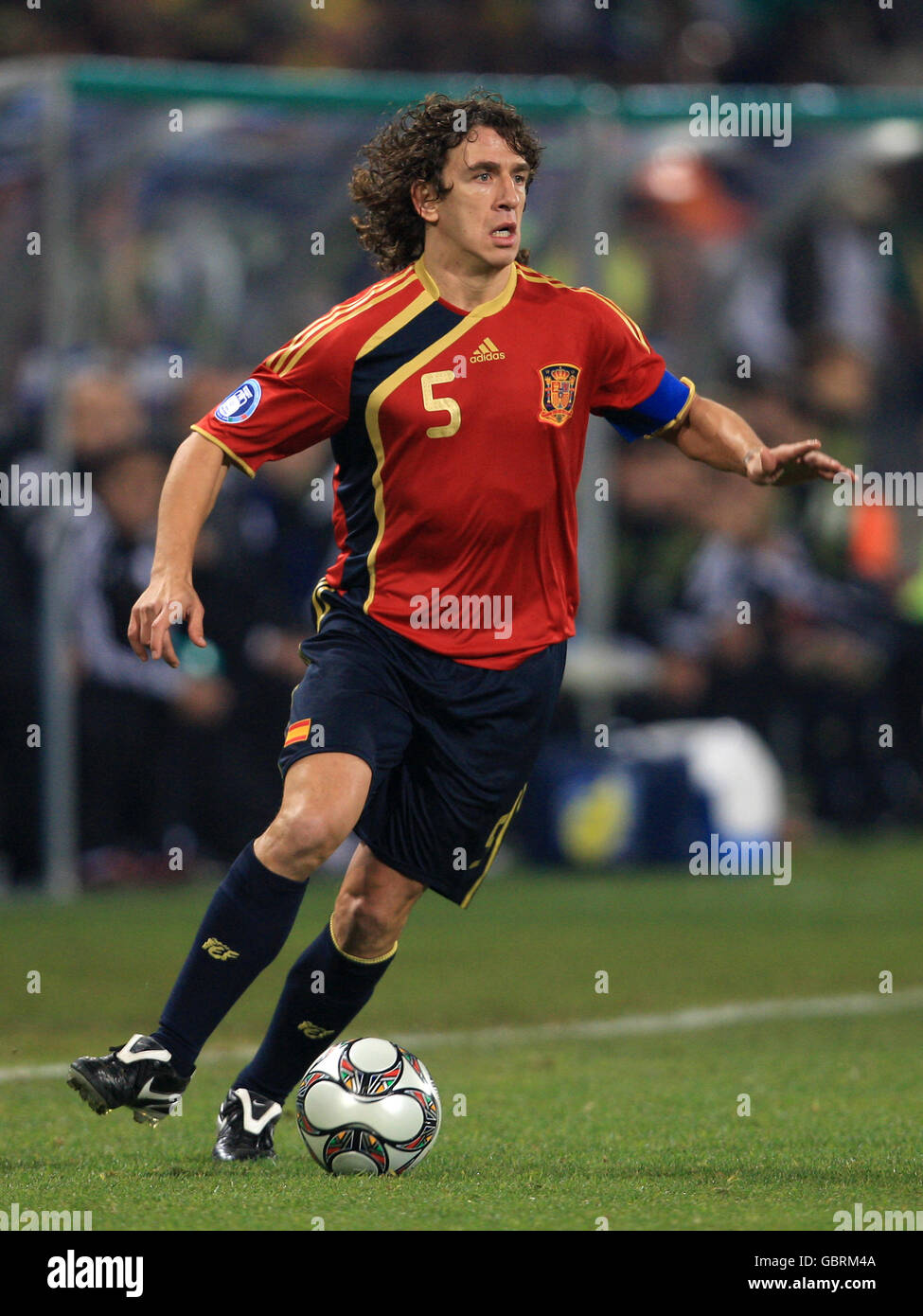 Football - coupe des Confédérations 2009 - Groupe A - Espagne / Afrique du Sud - Stade de l'Etat libre. Carles Puyol, Espagne Banque D'Images