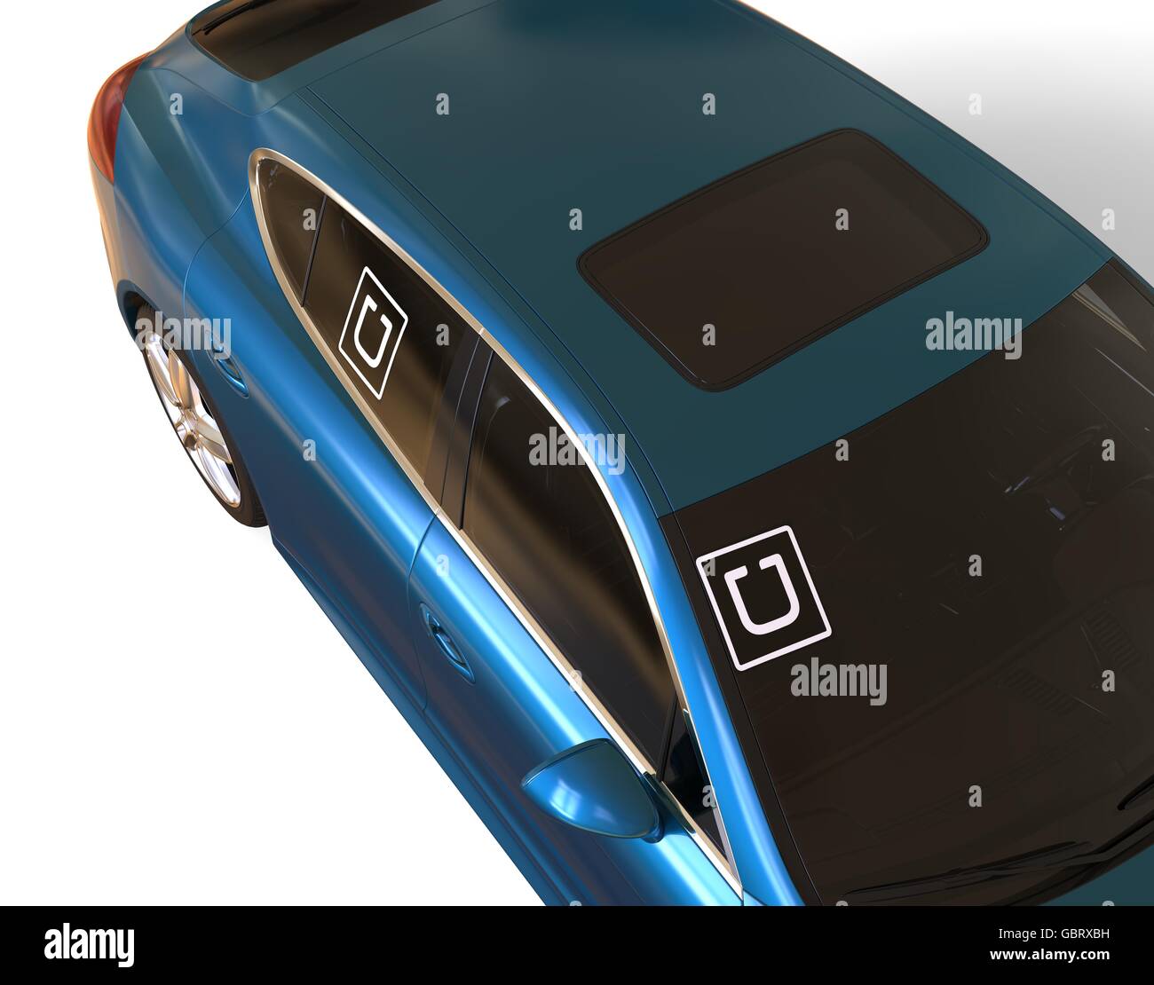 L'image de rendu 3D représentant uber car concept. Banque D'Images