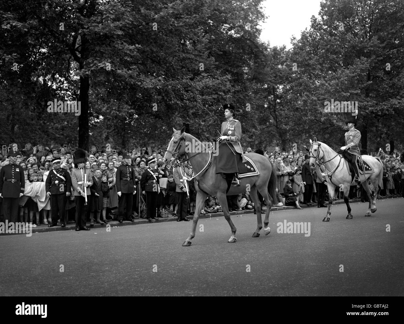 La Couronne britannique - Cérémonies - Parade la couleur - Londres - 1954 Banque D'Images