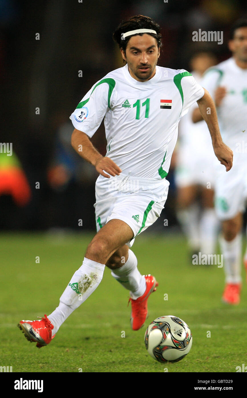 Football - coupe des Confédérations 2009 - Groupe A - Afrique du Sud / Irak - Ellis Park. Hawar Mulla Mohammed, Irak Banque D'Images