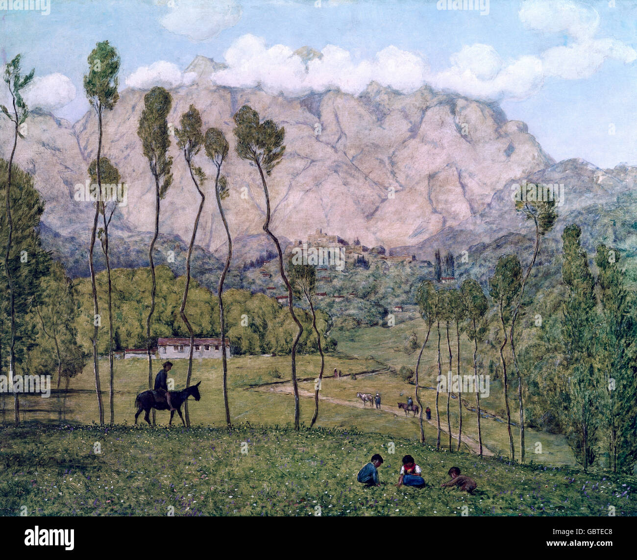 Beaux-arts, Thoma, Hans (1839 - 1924), peinture 'Landschaft bei Carrara' (Paysage près de Carrara), Neue Galerie, Linz, Autriche, Banque D'Images