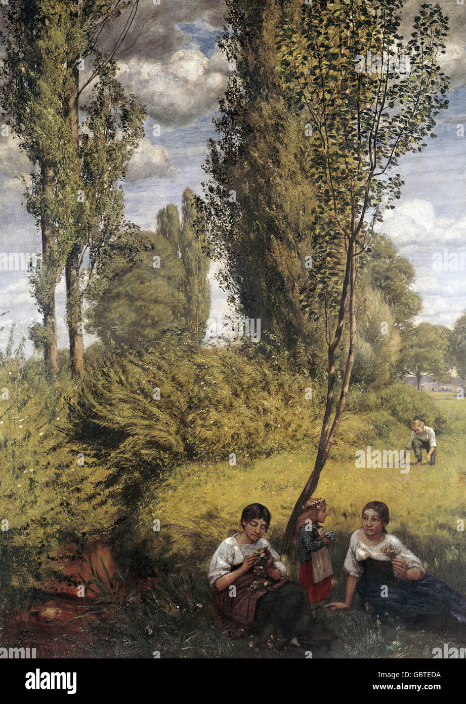 Beaux-arts, Thoma, Hans (1839 - 1924), peinture 'Landschaft am Oberrhein" (Paysage sur le Rhin supérieur), 1888, Stuttgart, Galerie d'État, Banque D'Images