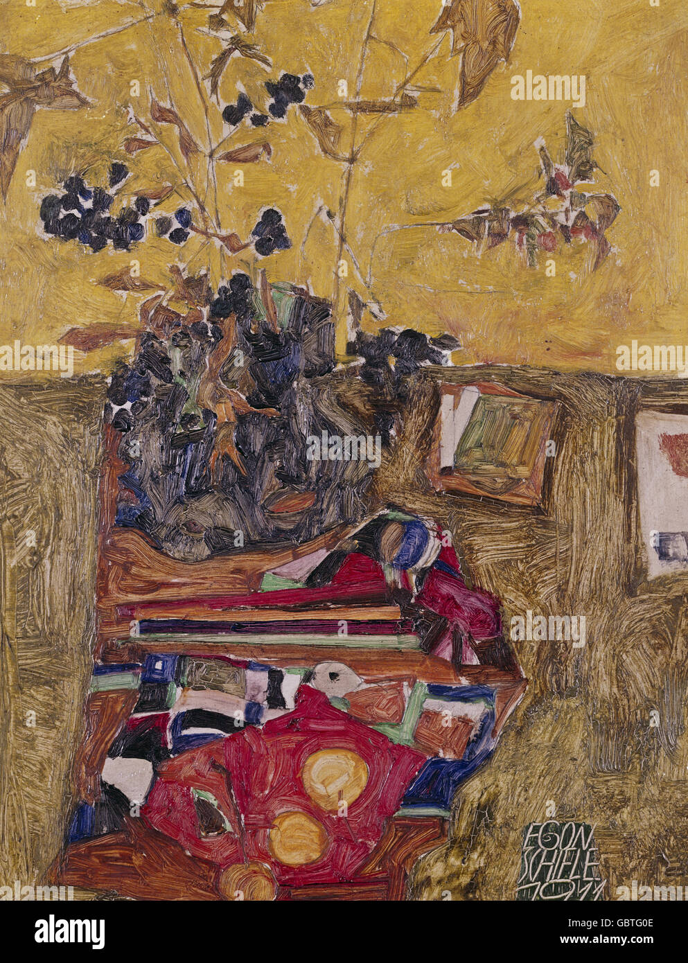 Beaux-arts, Schiele, Egon, (1890 - 1918), peinture, 'Still Life', 1911, Galerie d'Art Moderne, Prague, Banque D'Images