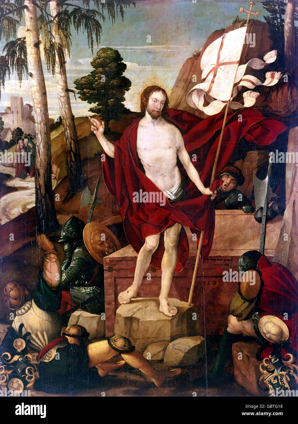 Beaux-arts, art religieux, Jésus Christ, la résurrection, peinture, 'Die Auferstehung' (La Résurrection), par Martin Schaffner (circa 1477/78 - 1546/9), Musée de la ville d'Ulm, Banque D'Images
