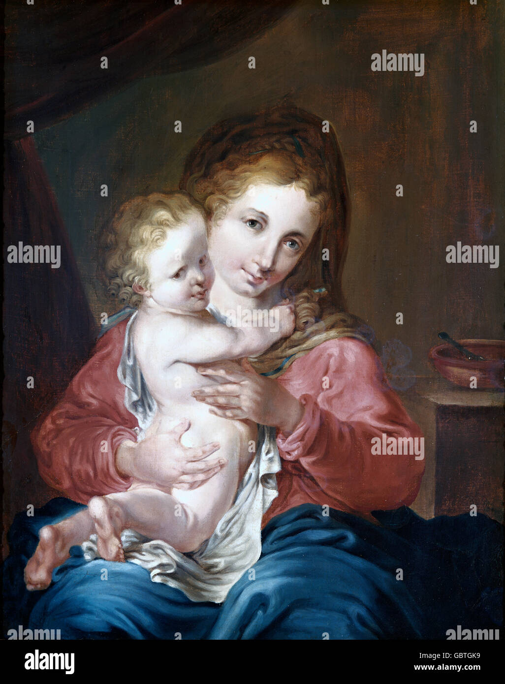 Beaux-arts, Januarius Zick, (1730 - 1797), peinture, 'Mary avec enfant', Musée Suermondt, Aix-la-Chapelle, Allemagne, Banque D'Images