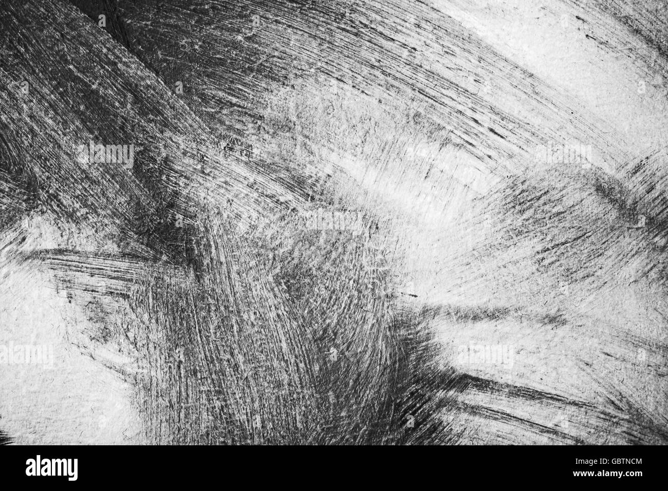 Noir et blanc abstrait huile sur toile de fond, la texture des coups de pinceau expressif Banque D'Images