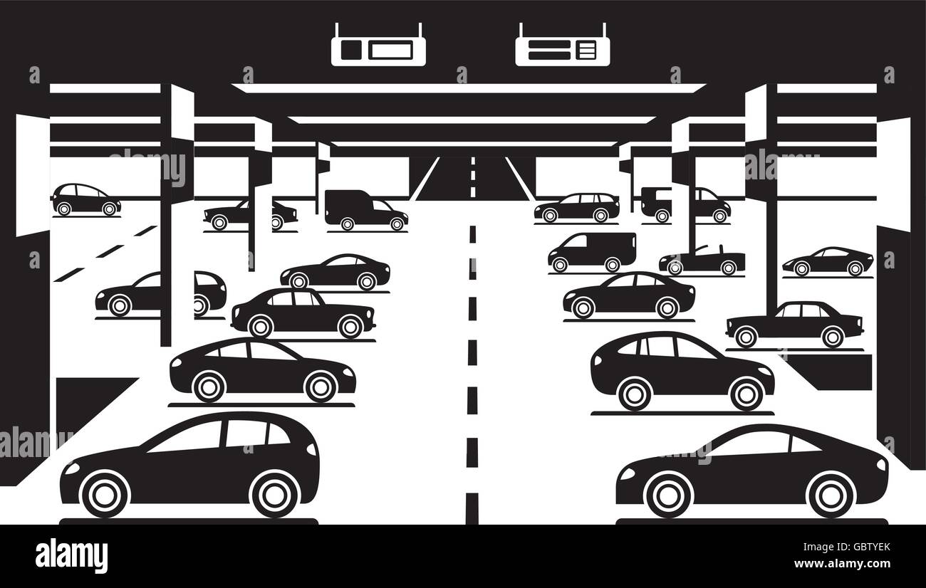 Parking souterrain - vector illustration Illustration de Vecteur