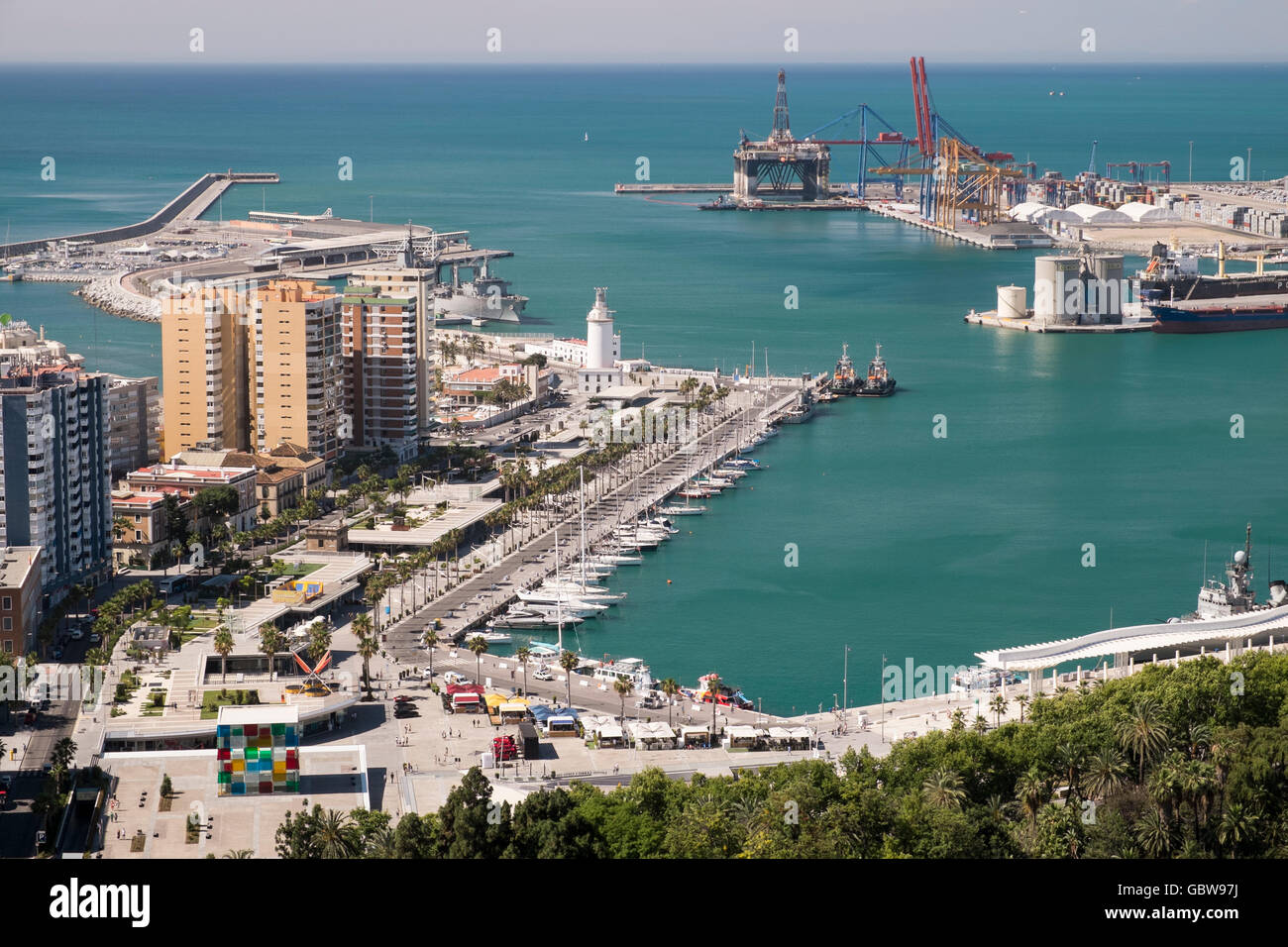 Port de Málaga. Andalousie, Espagne Banque D'Images
