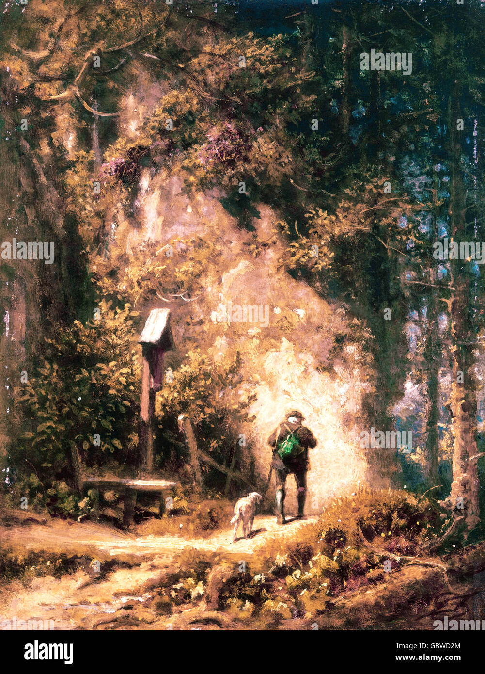 Chasseur dans la forêt par Carl Spitzweg Banque D'Images