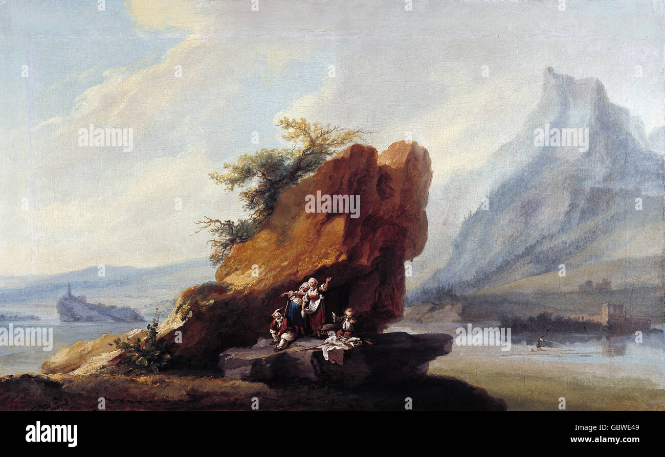 Beaux-arts, Wolff, Caspar (1735 - 1783), peinture, 'Le lac de Lucerne près de Stanstad", Deutsche Barockgalerie, Augsburg, Allemagne, Banque D'Images
