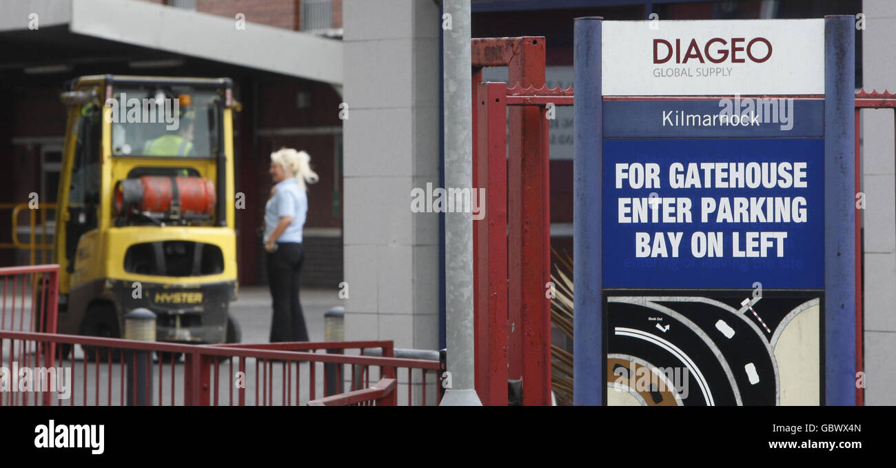 Vue générale de l'usine d'embouteillage Johnny Walker à Klmarnock que la société de boissons Diageo veut fermer. Banque D'Images