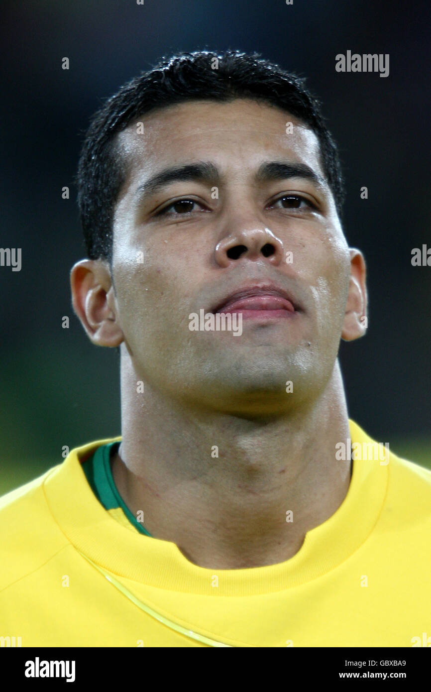 Football - coupe des Confédérations de la FIFA 2009 - demi-finales - Brésil / Afrique du Sud - Ellis Park. Andre Santos, Brésil Banque D'Images