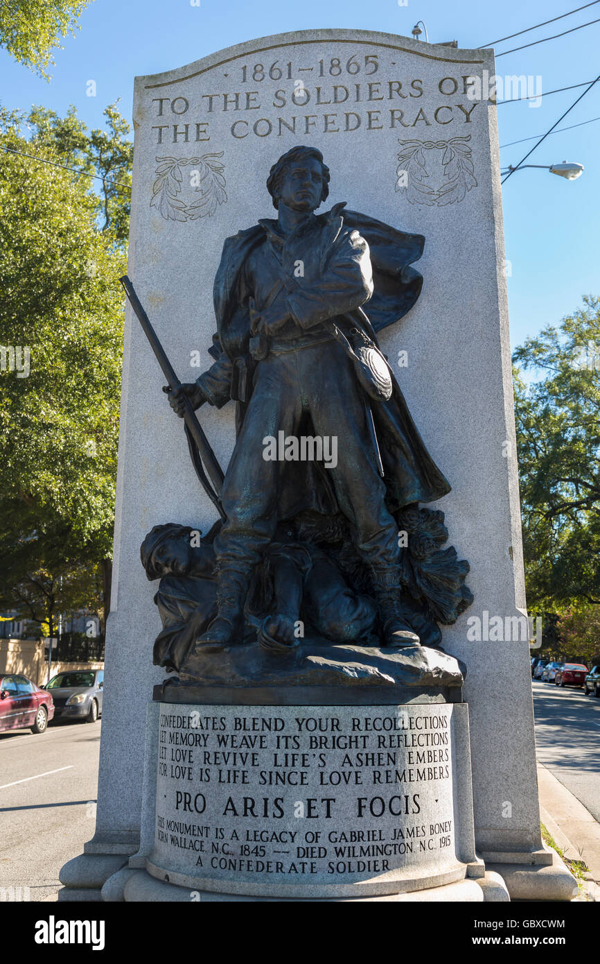 Confederate Memorial de la guerre civile, Wilmington, NC, États-Unis d'Amérique Banque D'Images