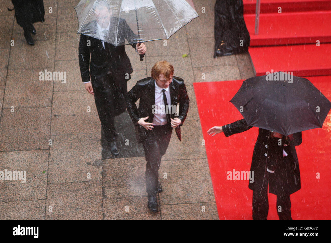 Rupert Grint arrive pour la première mondiale de Harry Potter et le Prince de sang-mêlé à l'Odeon Leicester Square, Londres. Banque D'Images