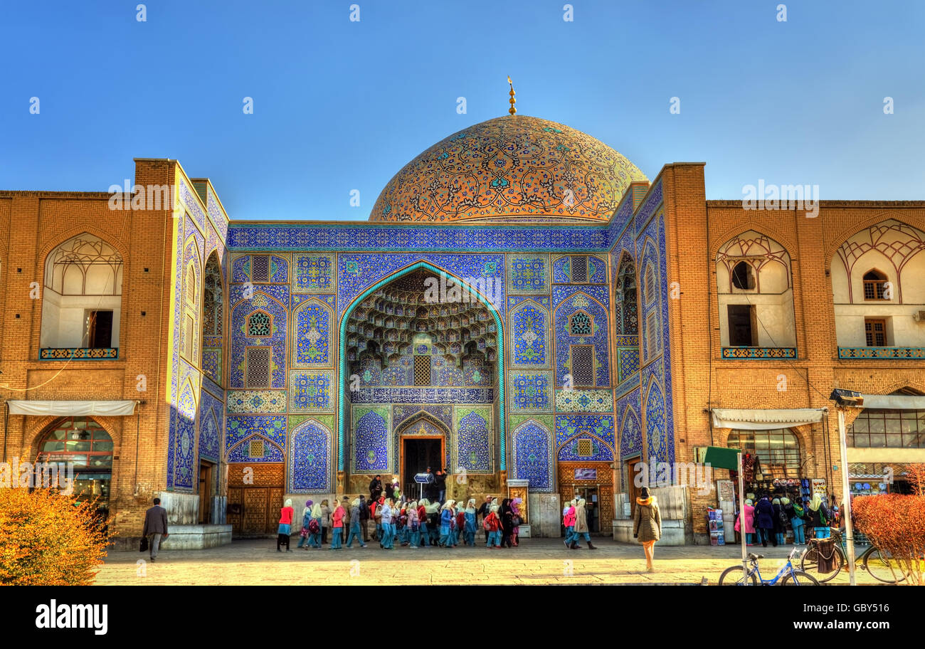 La mosquée de Sheikh Lotfollah à Naqsh-e Jahan Square d'Isfahan, Iran Banque D'Images