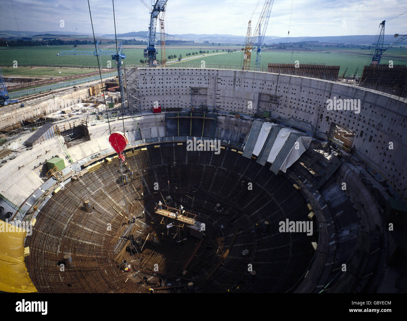 Énergie, énergie nucléaire, centrale électrique Grohnde, Basse-Saxe, Allemagne de l'Ouest, construction du réacteur, 1980, droits additionnels-Clearences-non disponible Banque D'Images