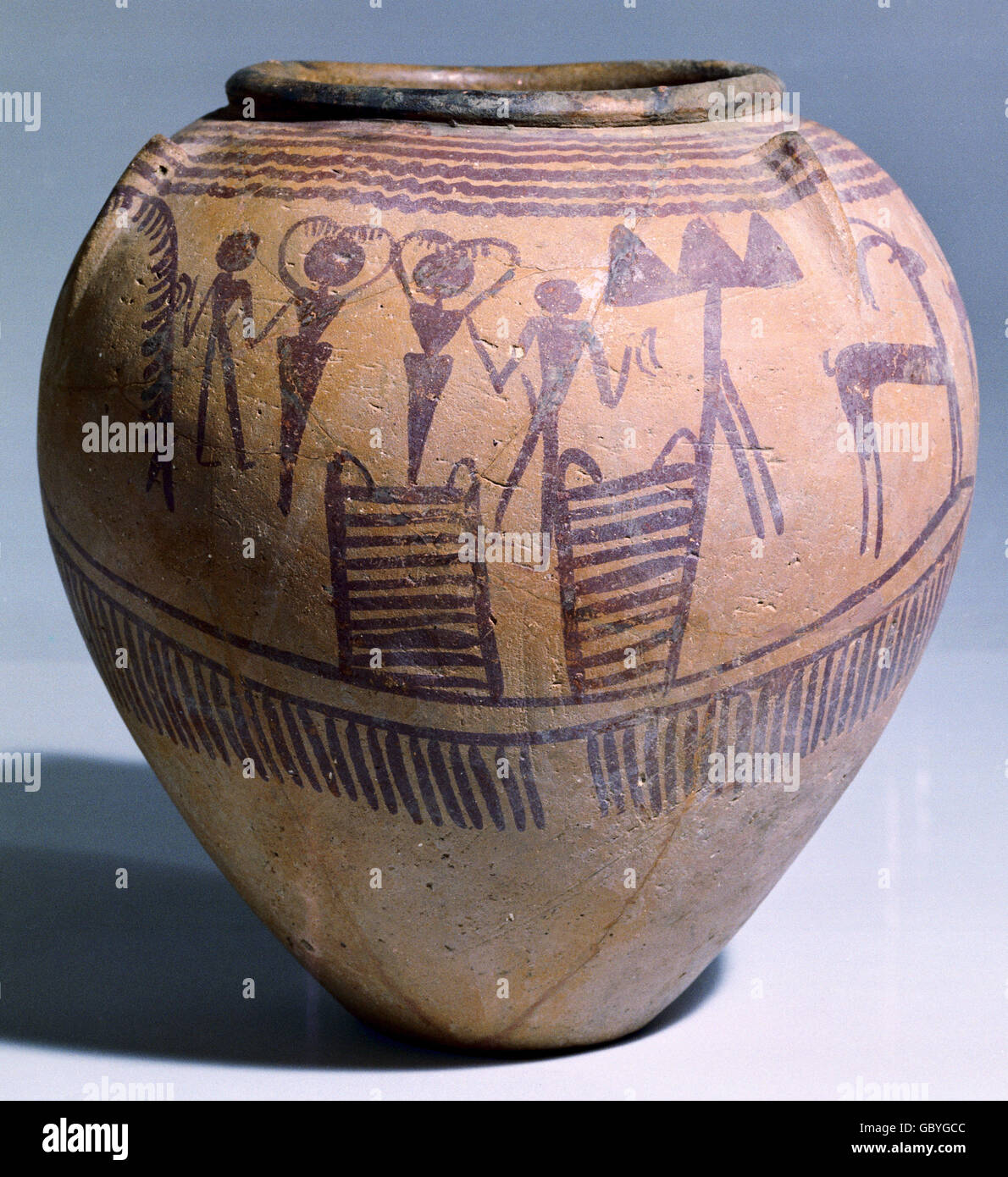 Beaux-arts, antiquité, l'Egypte, de la poterie, avec des dessins de navires 4e siècle avant J.-C., musée Kestner, Hanovre, Banque D'Images