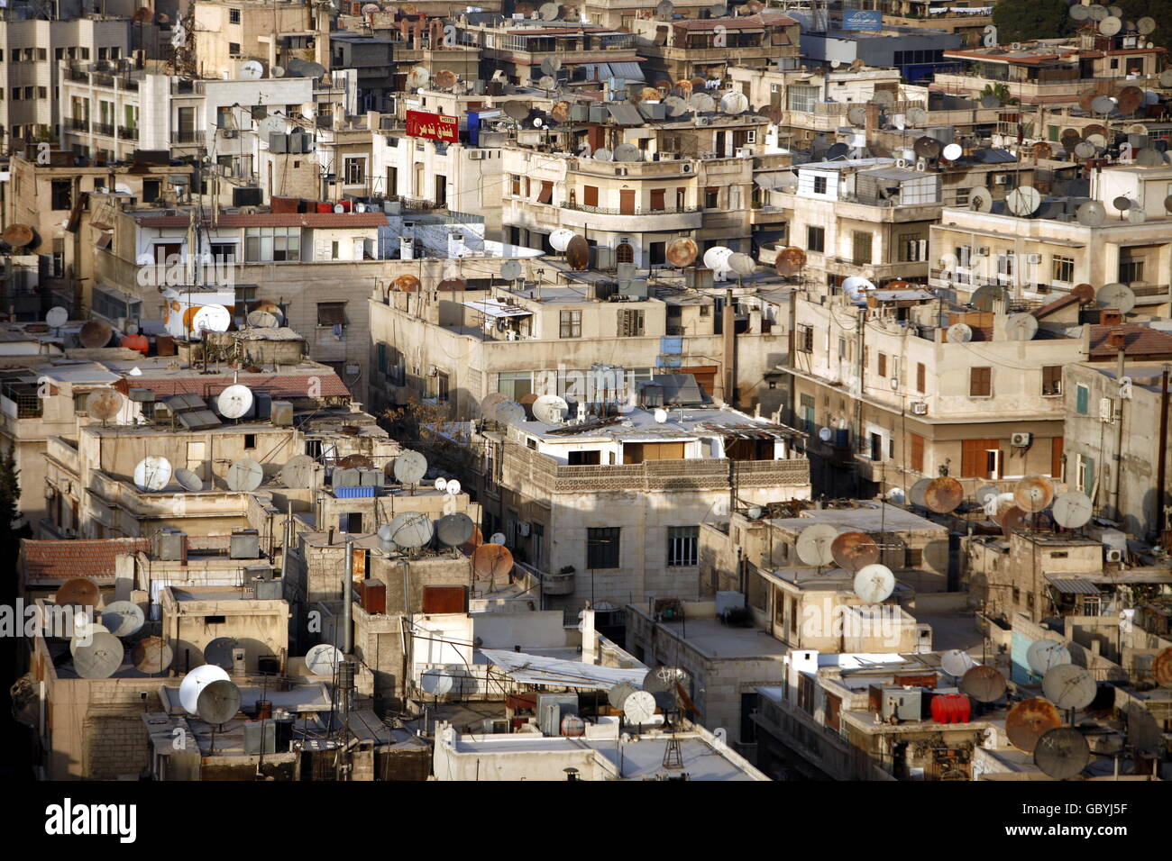 Le centre-ville de Damaskus avant la guerre en Syrie au Moyen-Orient Banque D'Images