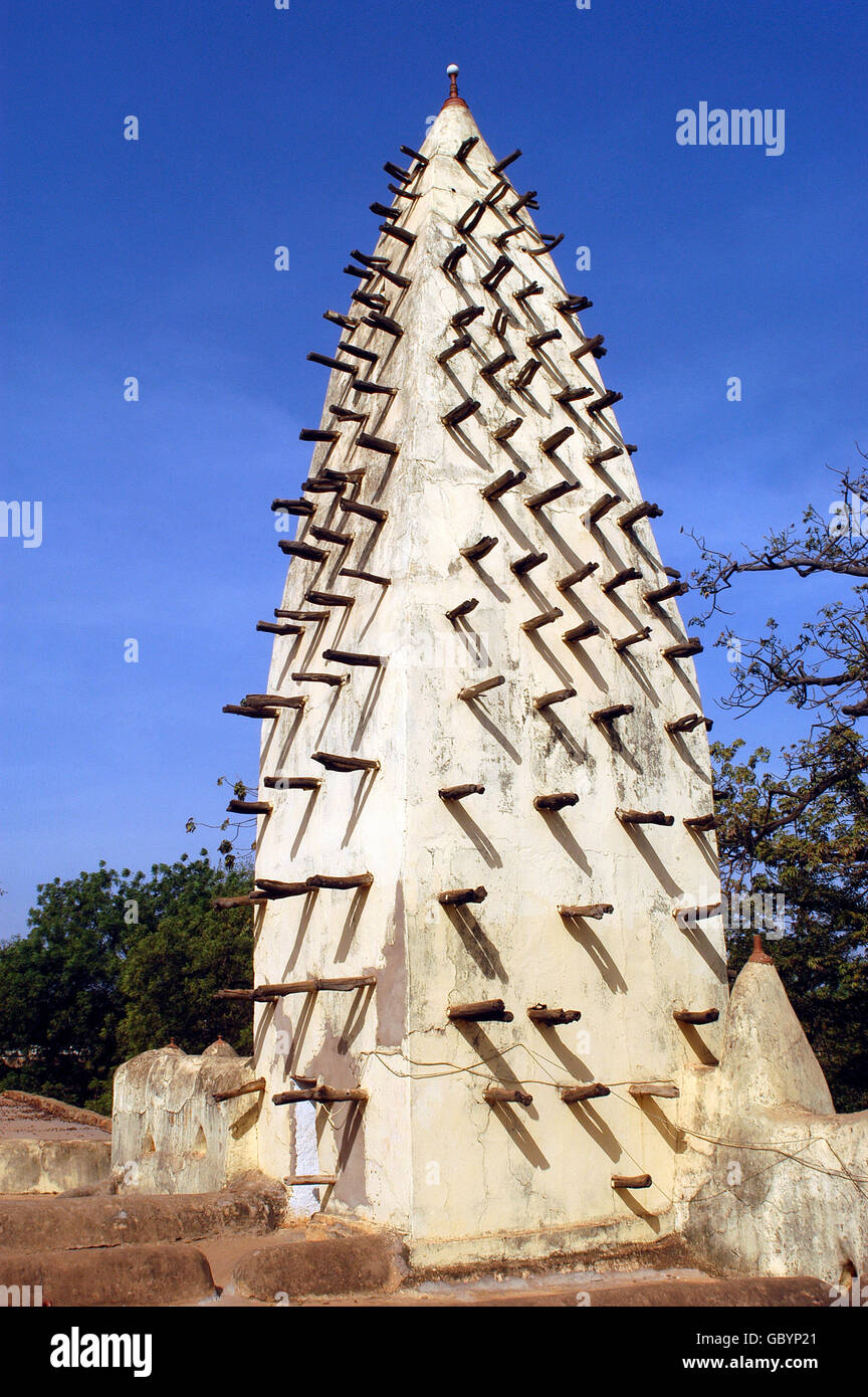 Mosquée de Bobo Dioulasso au Burkina Faso en Afrique de l'Ouest. Banque D'Images