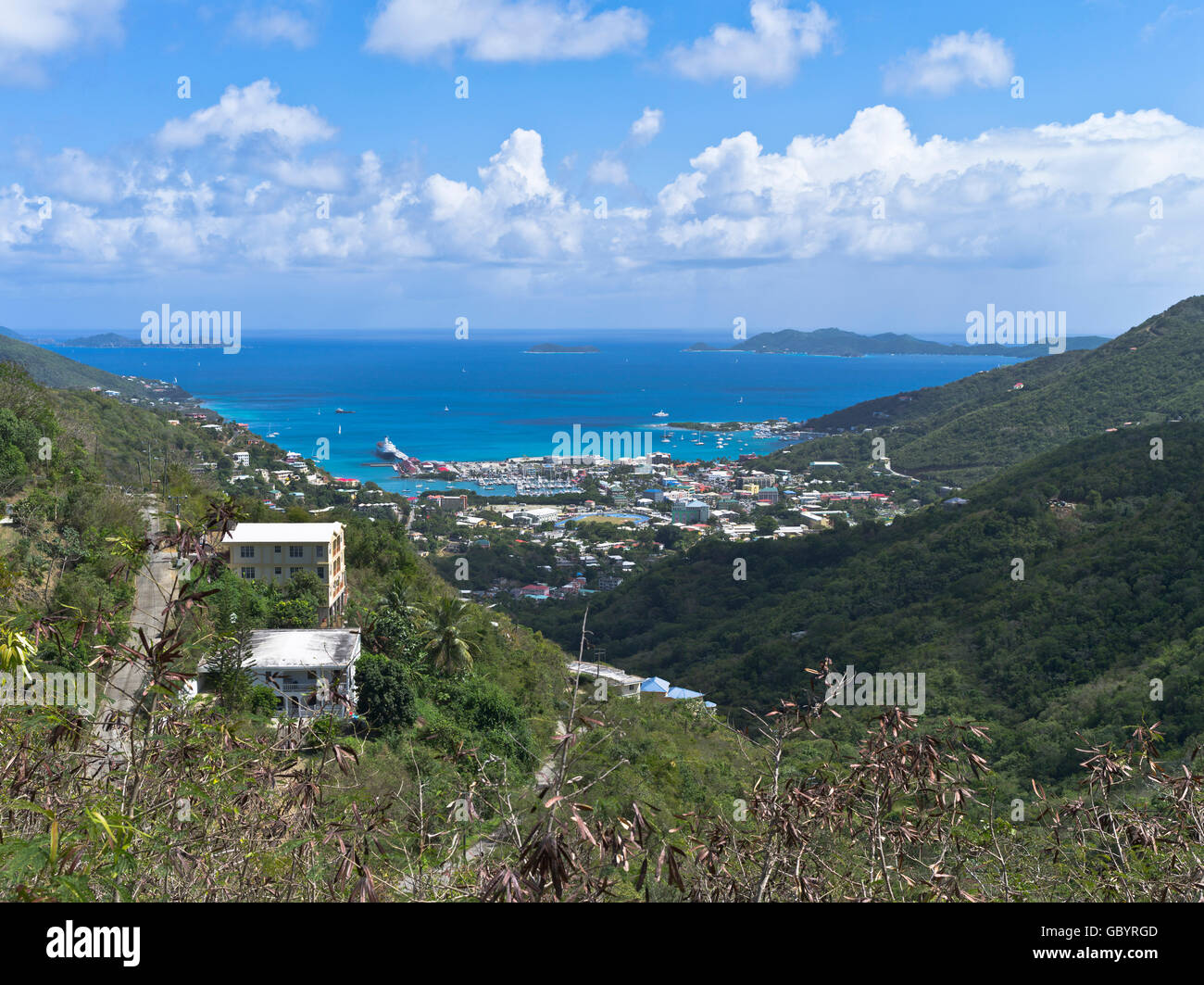 Dh Road Town TORTOLA CARAÏBES Vue de Road Town Tortola bvi côte sud de l'île Harbour Banque D'Images