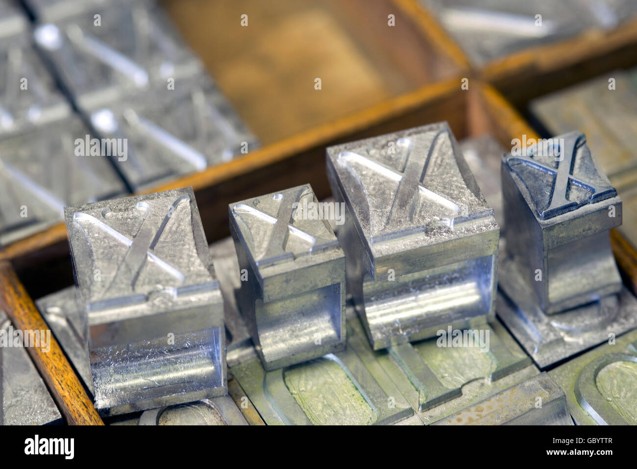 Lettres de vintage vintage press sur vintage Banque D'Images