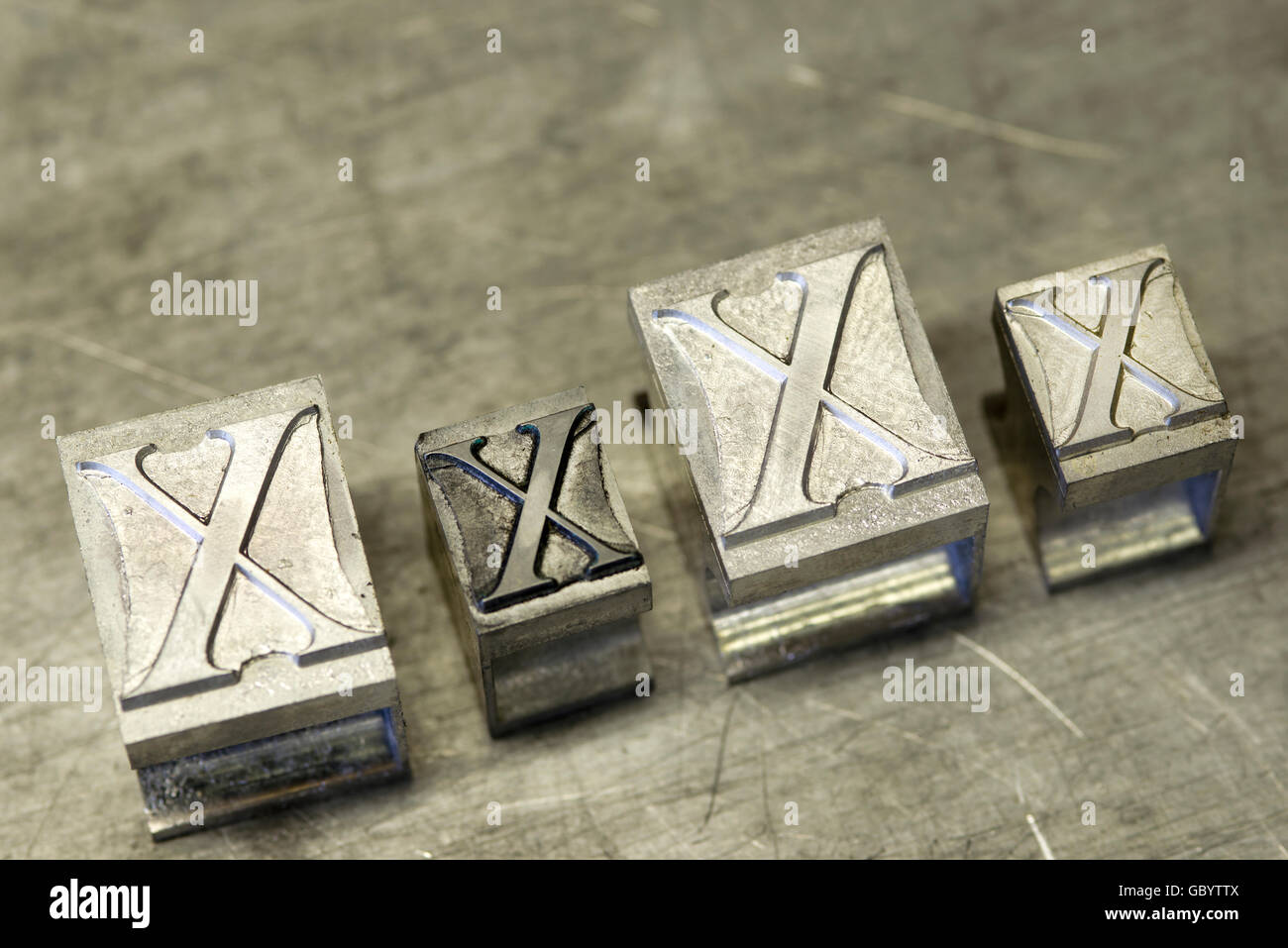 Lettres de vintage vintage press sur vintage Banque D'Images