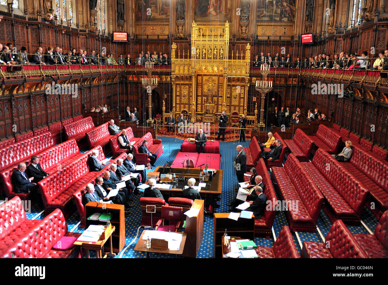 La Chambre des Lords, lorsqu'ils siègent pour la dernière décision de Law Lords à leur Chambre, après 600 ans de service à Westminster cet après-midi. Banque D'Images