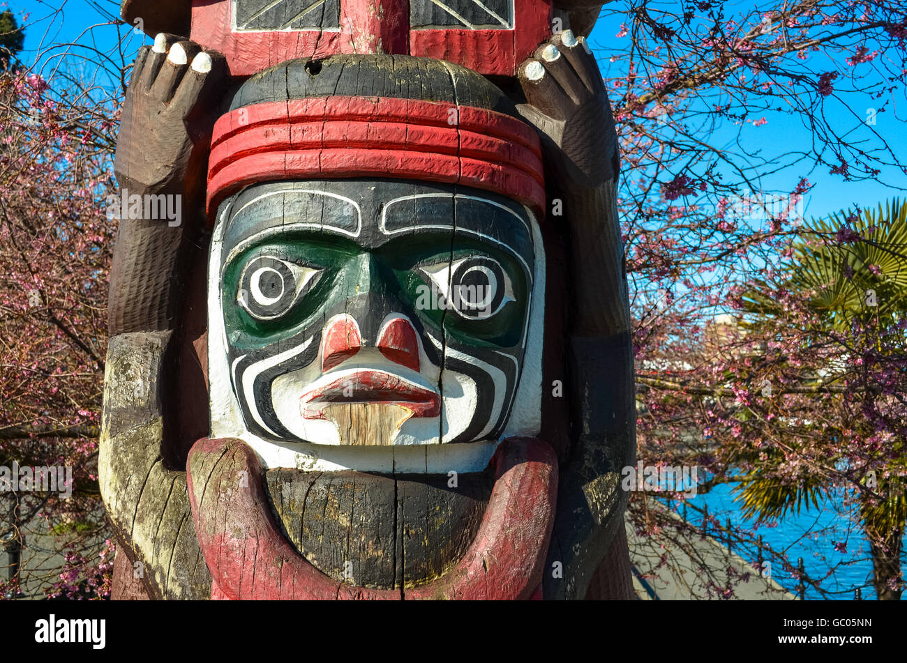 Les totems traditionnels au Canada Banque D'Images
