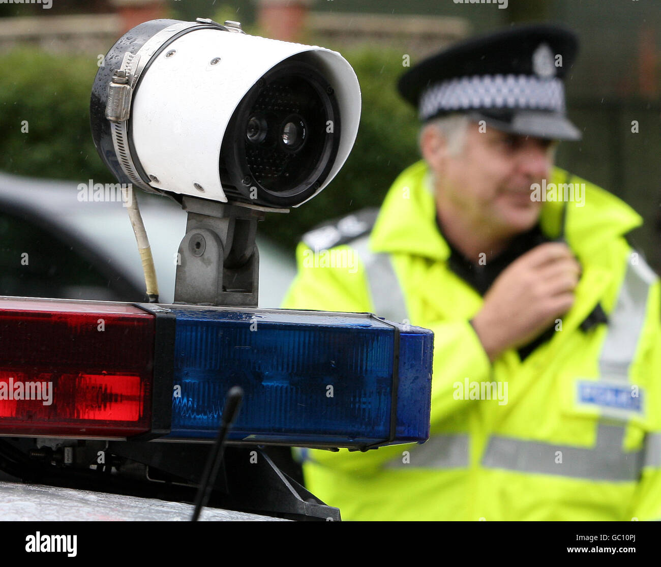 Strathclyde police ANPR caméras sur une voiture de patrouille à l'extérieur  Prison de Greenock Photo Stock - Alamy