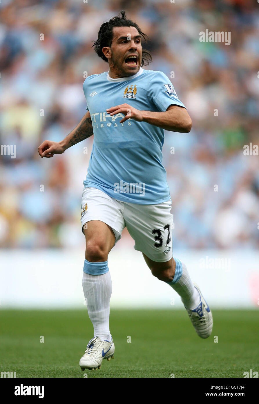 Football - pré-saison amical - Manchester City v Celtic - ville de Manchester stade.Carlos Tevez de Manchester City pendant la pré-saison amical à la ville de Manchester Stadium, Manchester. Banque D'Images