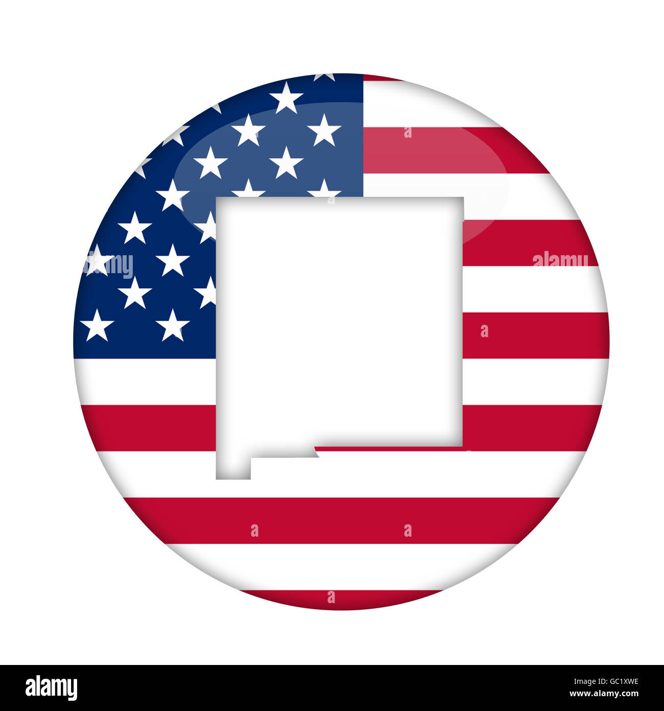 New Mexico State d'Amérique d'un insigne isolé sur un fond blanc. Banque D'Images