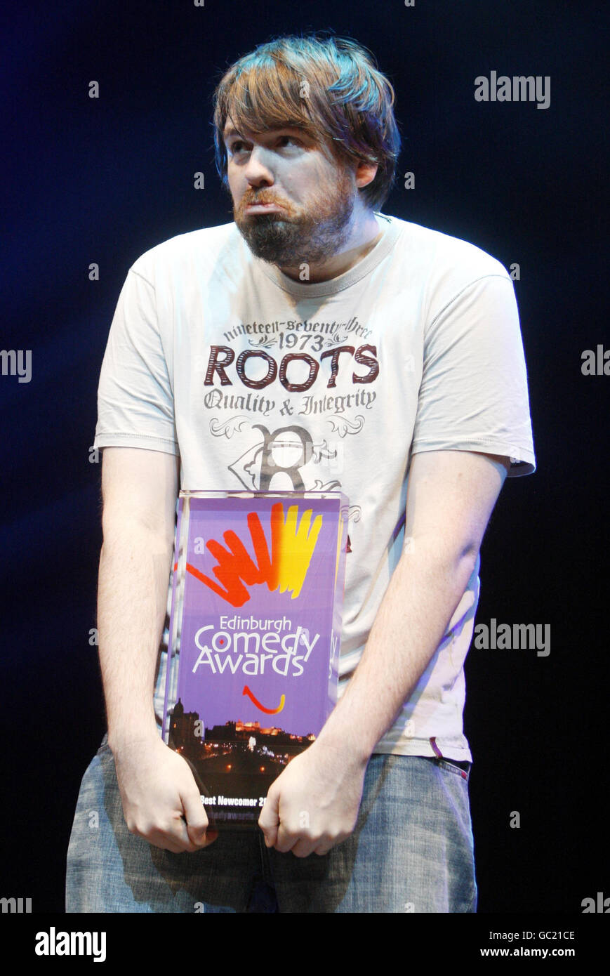 Pete Johansson l'un des nominés dans la catégorie meilleur Newcomer des 29e Edinburgh Comedy Awards lors d'une séance photo au Plealance Grand, à Édimbourg. Banque D'Images