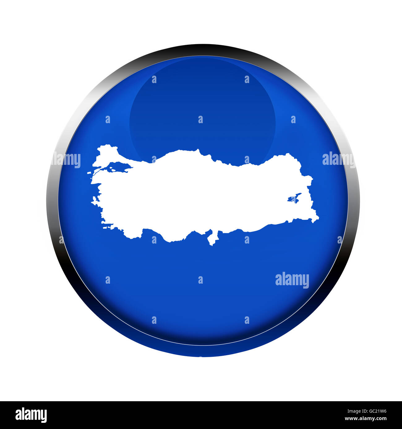 Turquie carte bouton dans les couleurs de l'Union européenne. Banque D'Images