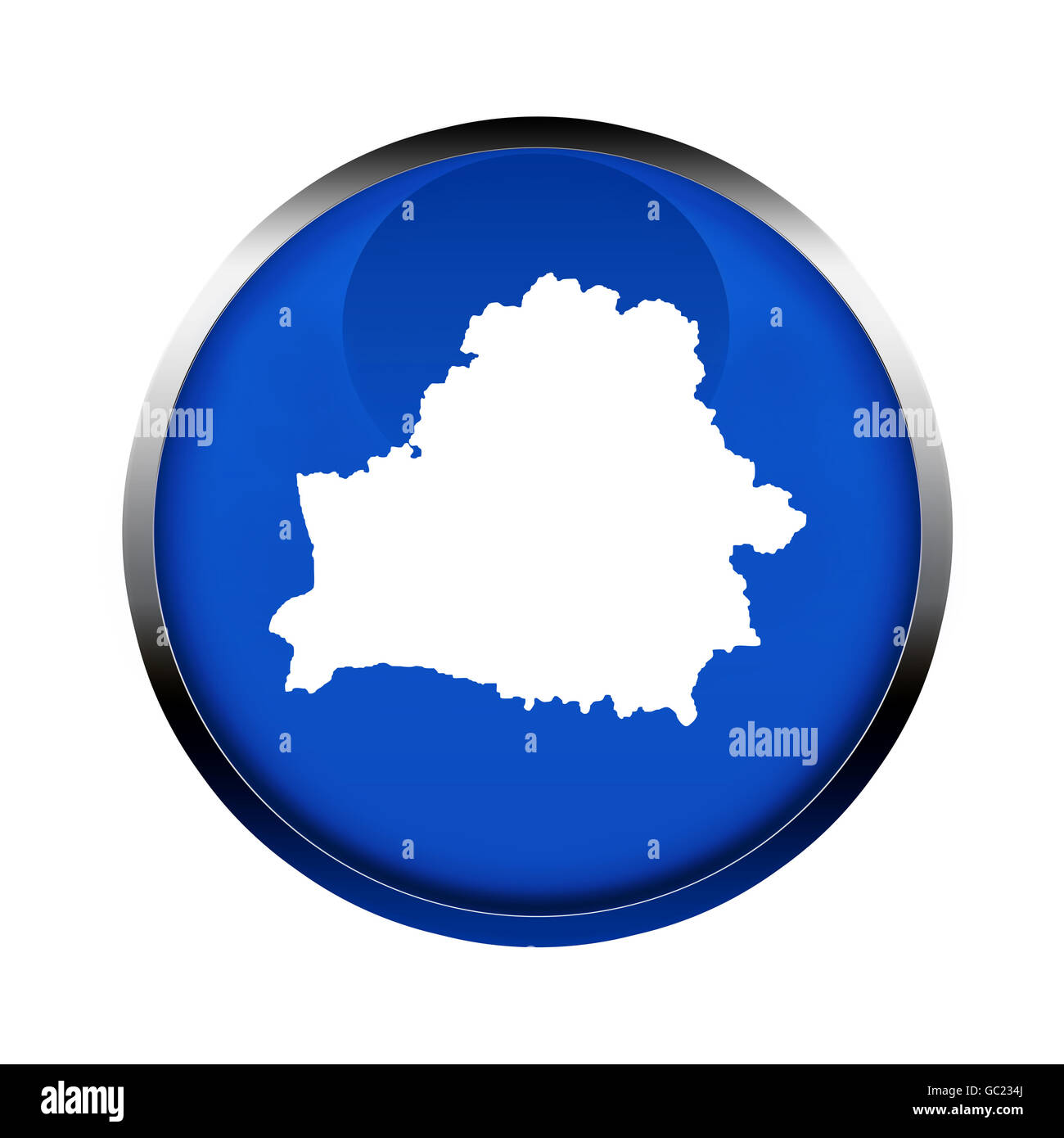 Le Bélarus site bouton dans les couleurs de l'Union européenne. Banque D'Images