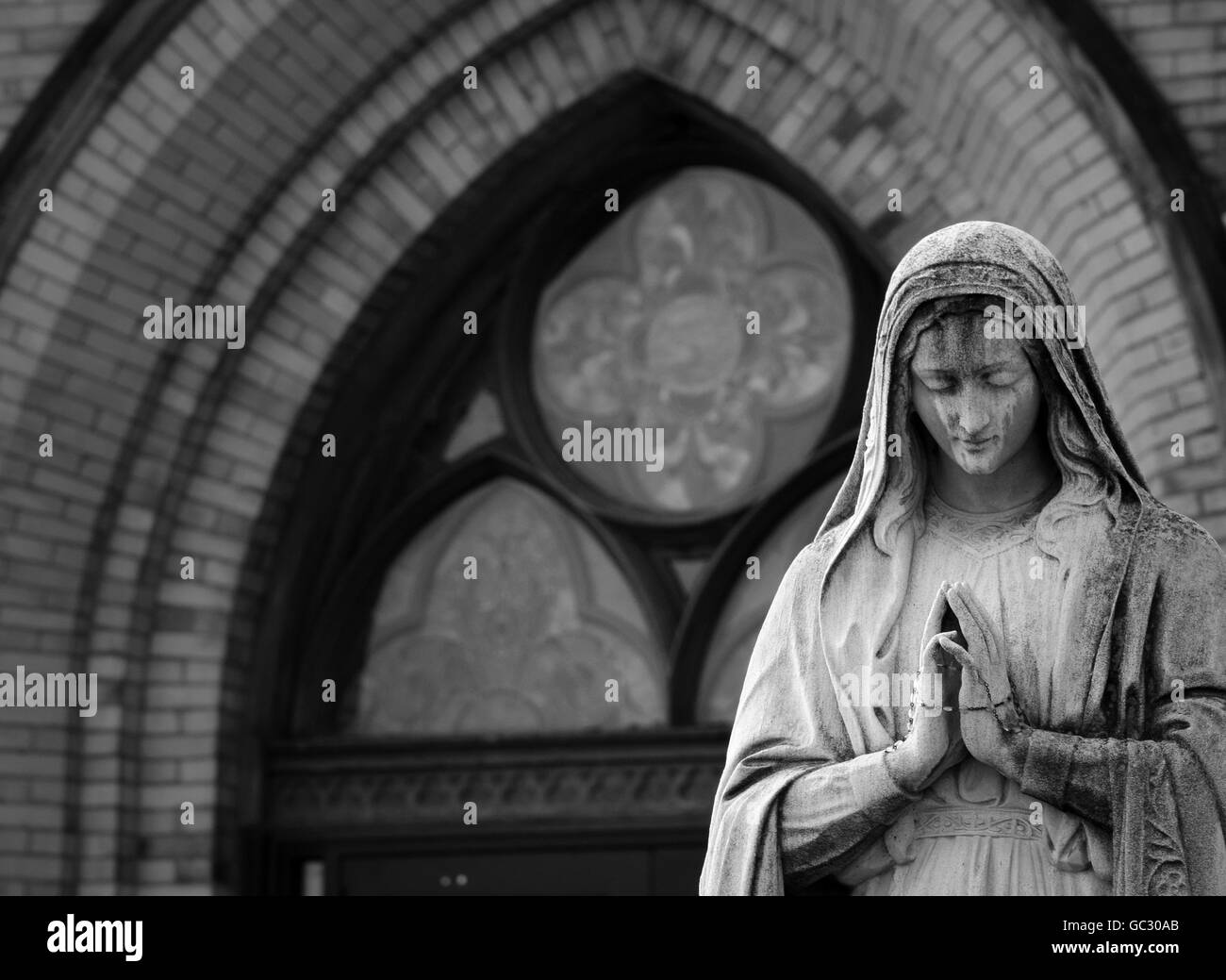 Statue de Marie à sainte Marie de la monture dans la toile Banque D'Images